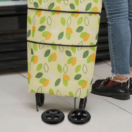 Lenkrollen für Einkaufswagen, 2 Stück, schwarzer Kunststoff 1