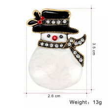 Snowman Crystal Zircon Brooch Pin for Women