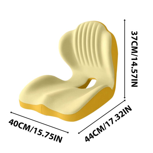 L-Shaped Car Seat Cushion Memory Foam Yellow 2