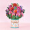 Χειροποίητη κάρτα Pink Rose Pop Up 3D με ευχετήρια κάρτα 5