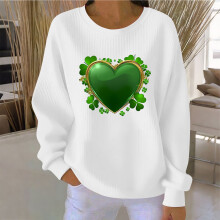 Women's St Patrick's Day long sleeve ribbed knit top