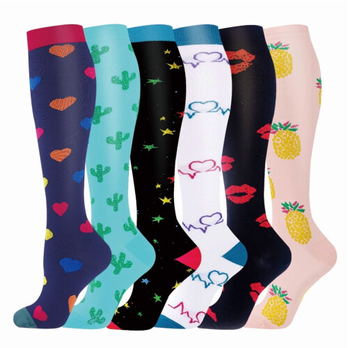 Women's Compression Socks Knee-High 6 Pairs S/M