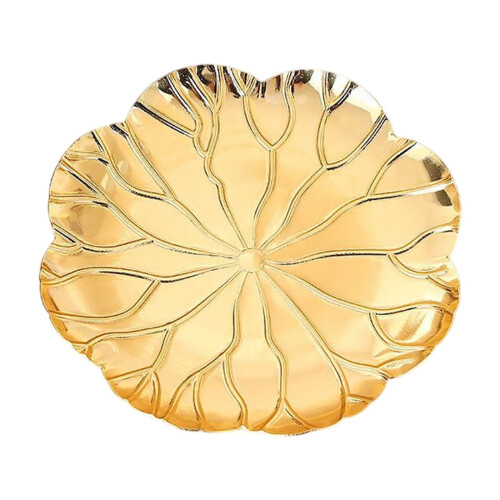Gold Iron Fruit Plate European Style Lattice Design