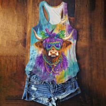 Women's Carnival Print Tank Top Sleeveless Round Neck