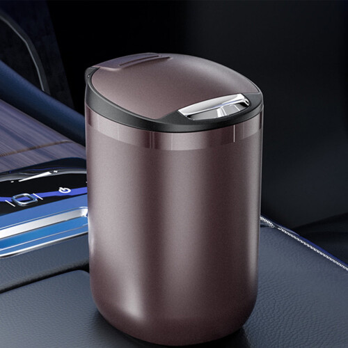 Fireproof Car Ashtray Brown Stainless Steel Odor-Proof