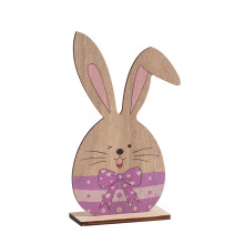 Wood Rabbit Easter Sign Purple Tiered Tray Decor