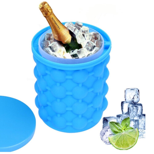 Silikon-Eiswürfelform mit Deckel, blau, 12 Fächer 2