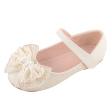 Girls' Leather High-Top Tennis Shoes Lace Bow Size 4–5