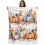 Flannel Fleece Throw Blanket Orange Maple Leaf Design 1
