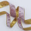 Festband Polyester Sammet Vinröd Guld 2,5 cm 3
