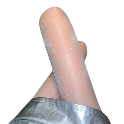 Damespanty met metallic glans en hoge taille 1