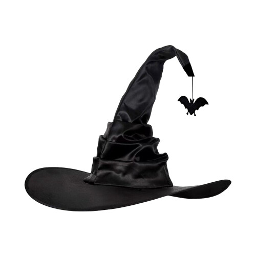 Witch Hat Halloween Decoration Black Pleated Pointed Hat