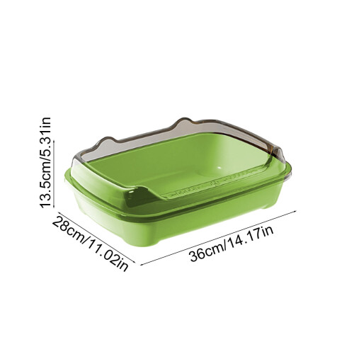 Large Cats Litter Box 14x11x5" Corner Design with 1