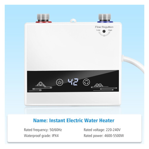 Ηλεκτρικός θερμοσίφωνας χωρίς δεξαμενή 4600W μπάνιου/ντους κουζίνας 2