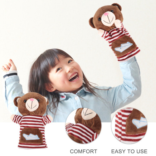 MUSEYA Fantoche de Urso Marrom Claro 1 Conjunto 2