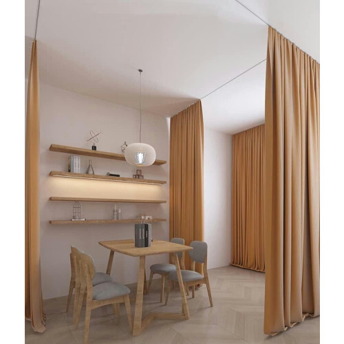 Weiße, 8 Meter lange, verdeckte Aluminium-Vorhangschiene 1