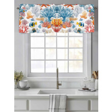 Ocean Fish Coral Kitchen Valance Rod Pocket 42x12 Inch