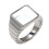 Stainless Steel Simulated Pearl Shell Ring Silver Size 8 1
