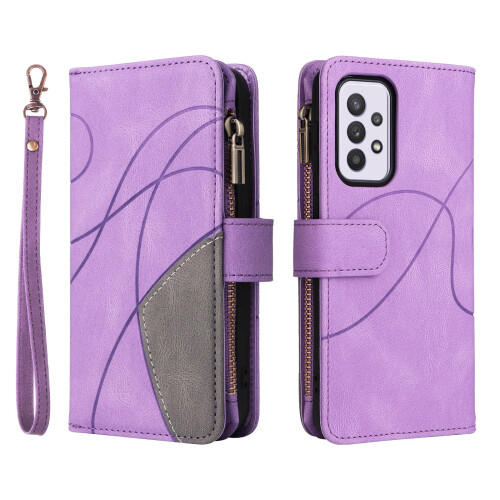 Purple PU Leather Folio Case for Samsung Galaxy A33 5G with 1