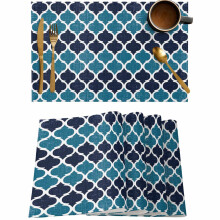 Teal Moroccan Buffalo Check Placemats Set of 4