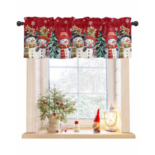 Snowman Winter Curtain Valance 60x18in Rod Pocket