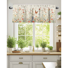 Floral Kitchen Valance Butterfly Country Design 54x18 Inch