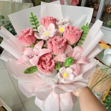Fabric Rose Bouquet Kit Handcrafted 12 Roses