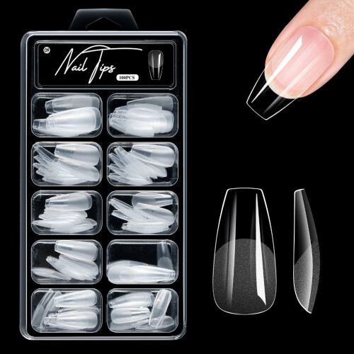 Fake Nail Tips Clear Acrylic Press-On DIY Nail Extensions