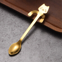 Stainless Steel Cat Spoon Gold Finish Small