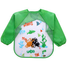 Toddler Bibs Waterproof Long Sleeve Soft Cartoon Snap