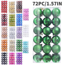 Christmas Ball Ornaments Green 1.57 Inch 72 Pieces