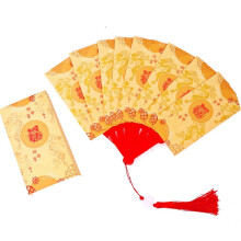 Chinese New Year red envelope fan-shaped 10 pcs