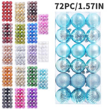 Christmas Balls Ornaments Lake Blue 72PCS 1.57 Inch