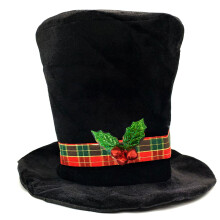 Snowman Top Hat Christmas Party Hat for Men with Ribbon