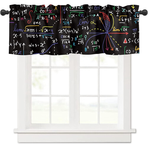 Math Formula Doodle Window Valance Rod Pocket 54x18 inch