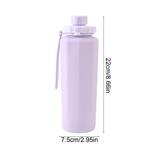 Πτυσσόμενο μπουκάλι νερού σιλικόνης 600ml γαλάζιο 2
