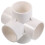 MUSEYA PVC 5-Way Pipe Connector White 2 pcs 6
