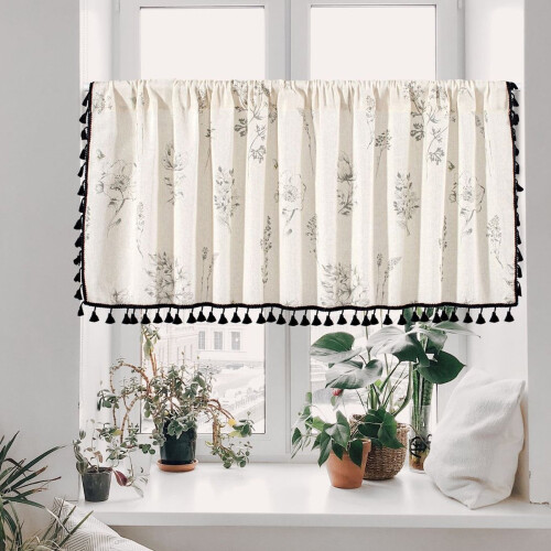 Light-Blocking Valance Curtains Rod Pocket Small Windows 1