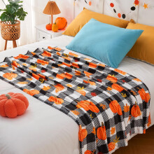 Orange Pumpkin Halloween Throw Blanket 40x30in