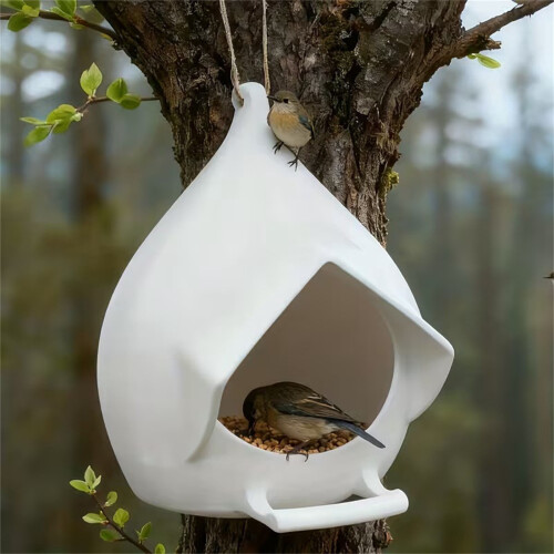 Plastic Hanging Bird Feeder with Hook 1 Tray