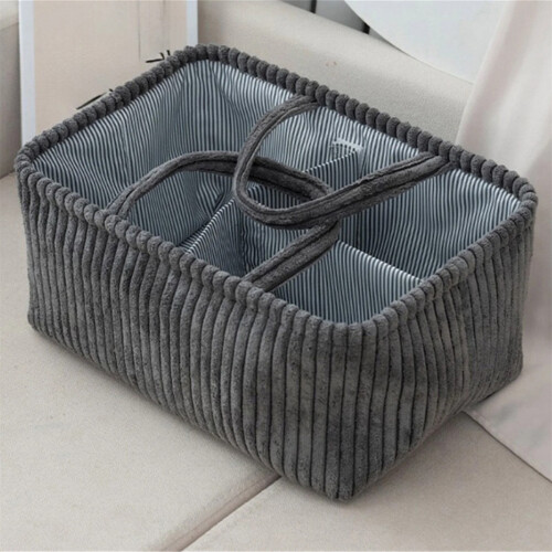 Diaper Caddy Organizer Corduroy 3-Compartment Bag