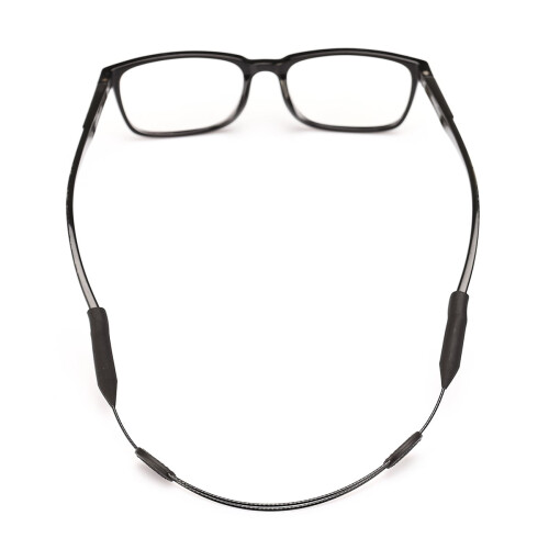 Black Eyeglass Cord Adjustable Sports Strap 1 Pack