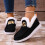 Γυναικεία Loafers από καμβά με επένδυση από φλις, μαύρο, μέγεθος 6.5 2