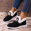 Mocassini da donna in tela, modello slip-on, comodi e foderati in pile. 6