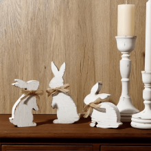 White Wooden Easter Tabletop Decor