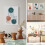 Ensemble de 3 toiles abstraites géométriques style bohème 2