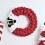 Weihnachtskranz, rot, weiß, schwarz, Pompons, 35,5 cm 7