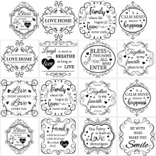 Vintage Rub-on Transfers Damask Border Letters 12 pcs