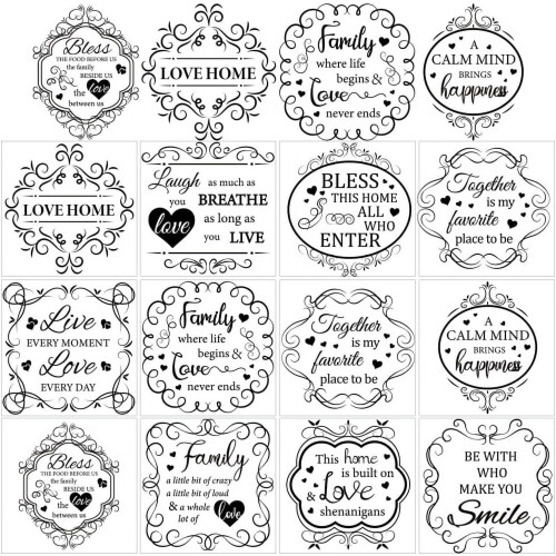 Vintage Rub-on Transfers Damask Border Letters 12 pcs