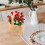 Beige woven wood chip basket with handle 3